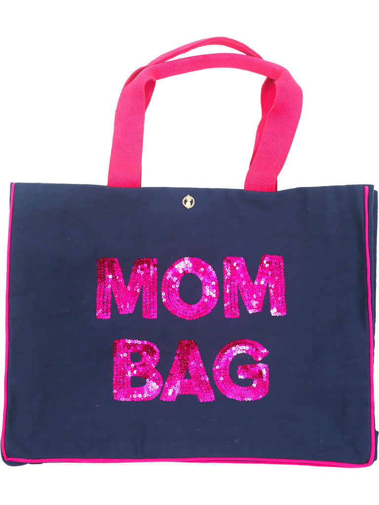Mom Bag - Sequin Emblem Square Totes - S24 - Simply Southern