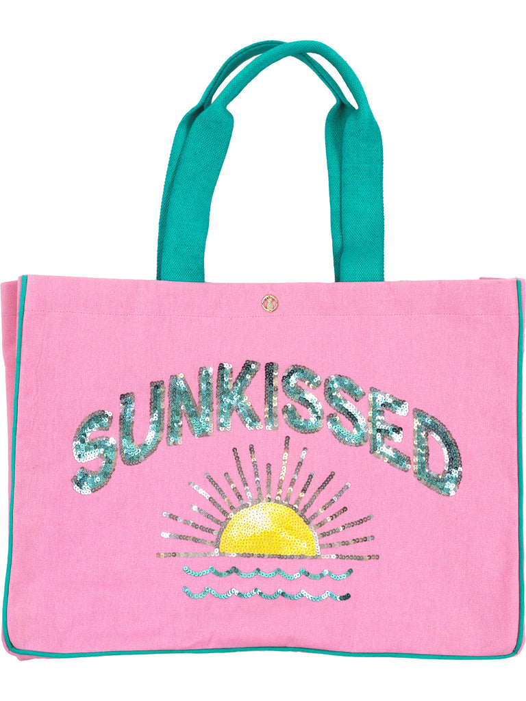 Sunkissed Bag - Sequin Emblem Square Totes - S24 - Simply Southern