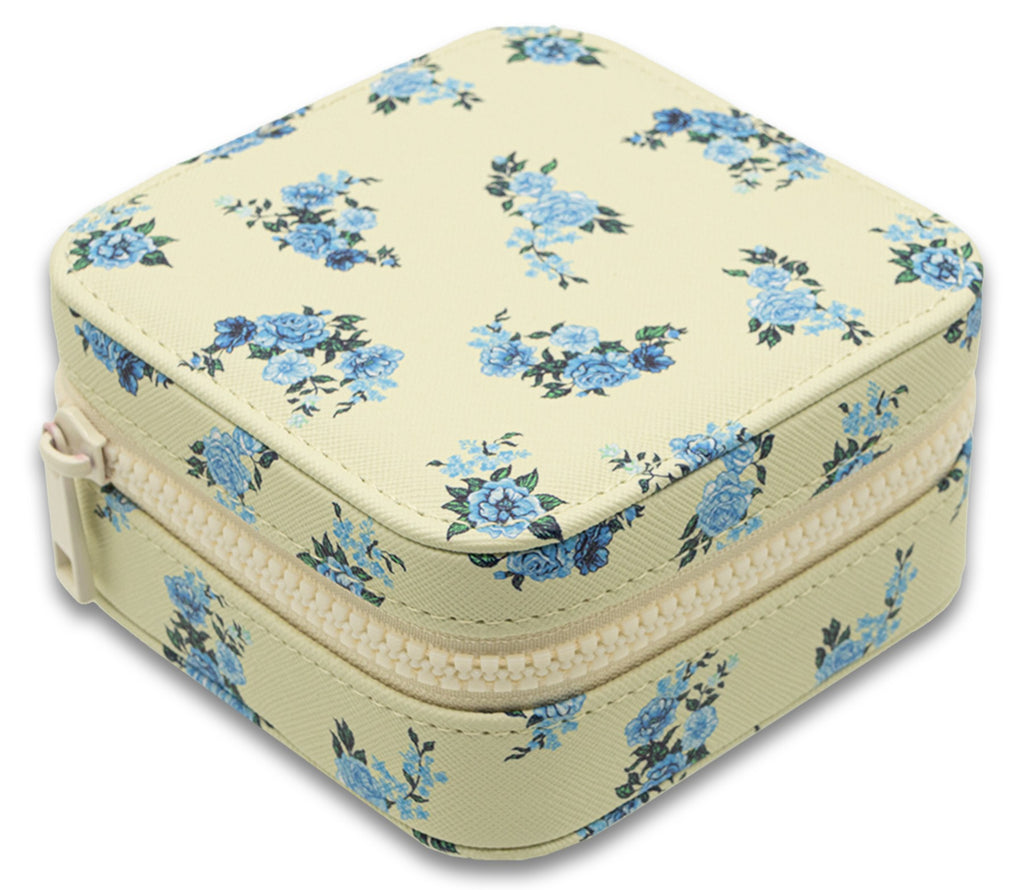 Jewelry Box with Interior Mirror - Zippered Compartment - S26 - Simply Southern
