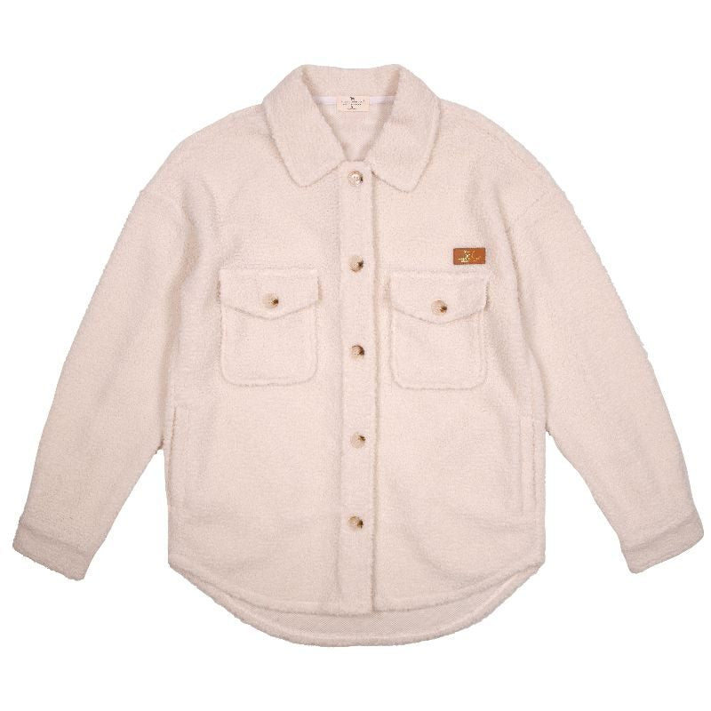 Fuzzy Shacket Sherpa - Cream - F23 - Simply Southern