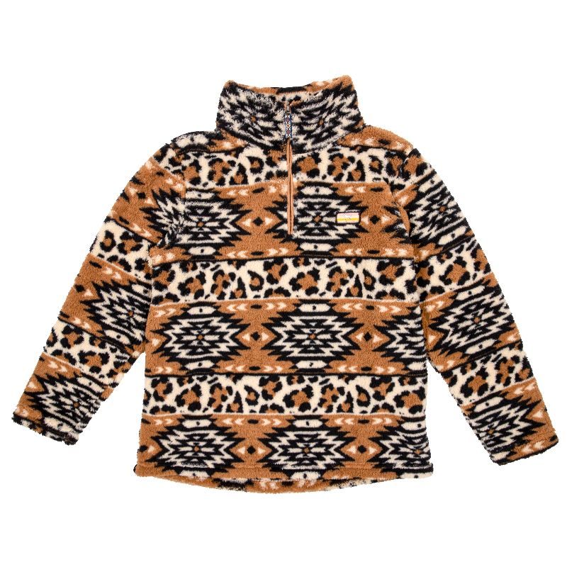Simply Classic Sherpa Aztec Leopard - Pullover - F23 - Simply Southern