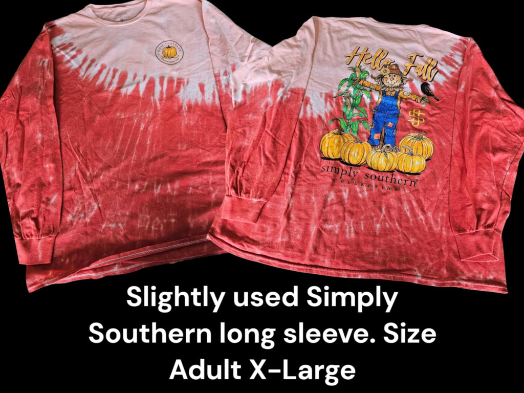 Slightly Used Simply Southern - Long Sleeve - Fall Scarecrow - Size Adult X-Large (M61)