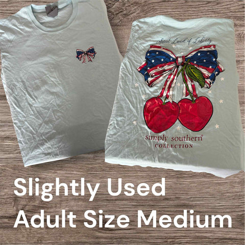 Slightly Used Simply Southern T-Shirt - No Hurries No Worries - Adult Size Medium - (M135)