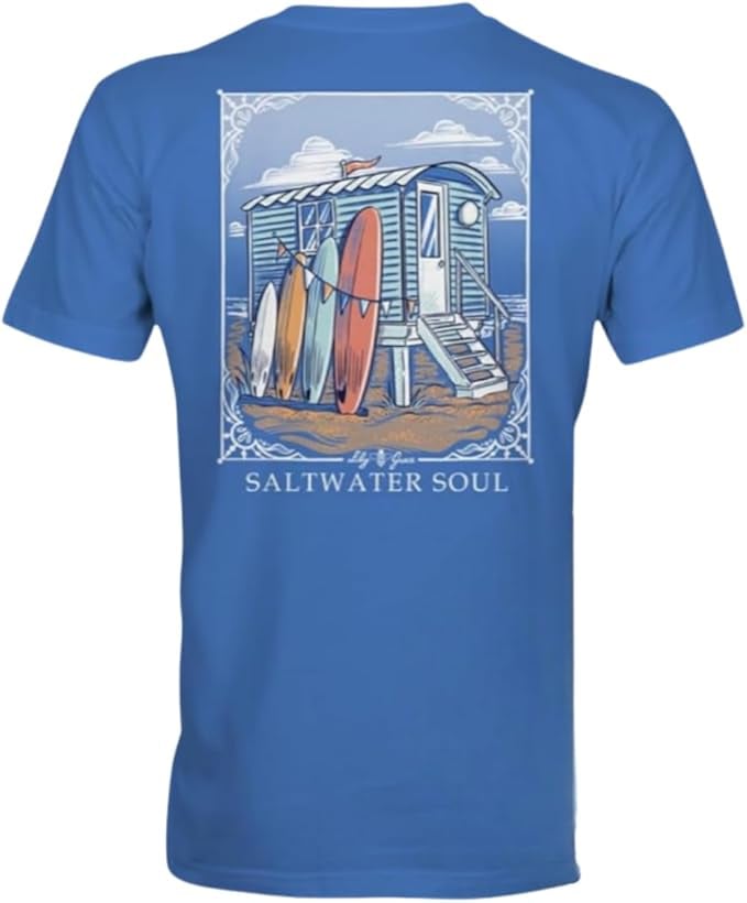 Saltwater Soul - Surfboards - Life Guard Stand - Adult T-Shirt - Lily Grace