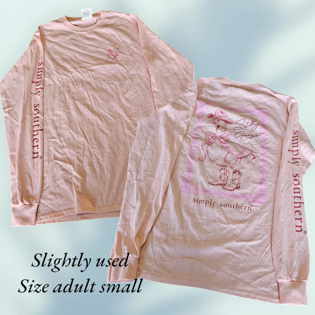 Simply Southern - Long Sleeve Shirt - Silly Goose - Adult Size Small (M31)