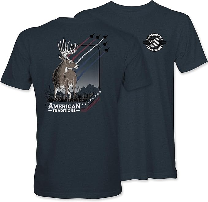 Patriotic Buck - Deer - AT - Adult T-Shirt
