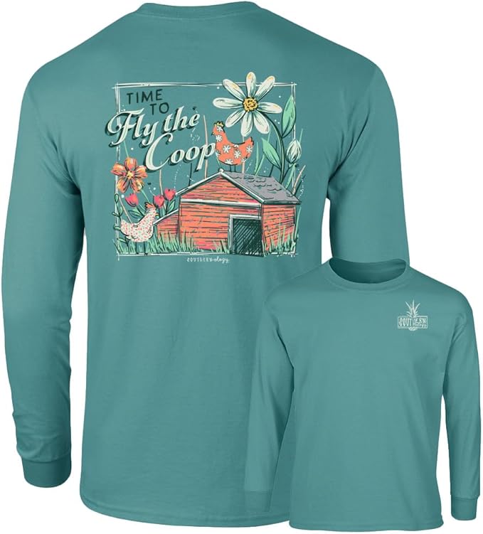 Time to Fly The Coop - Chickens - Adult Long- Southernology