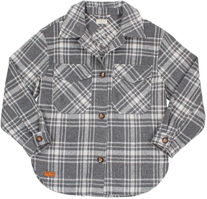 Women's Long Sleeve Shacket/Jacket - Black Plaid- F24 - Simply Southern