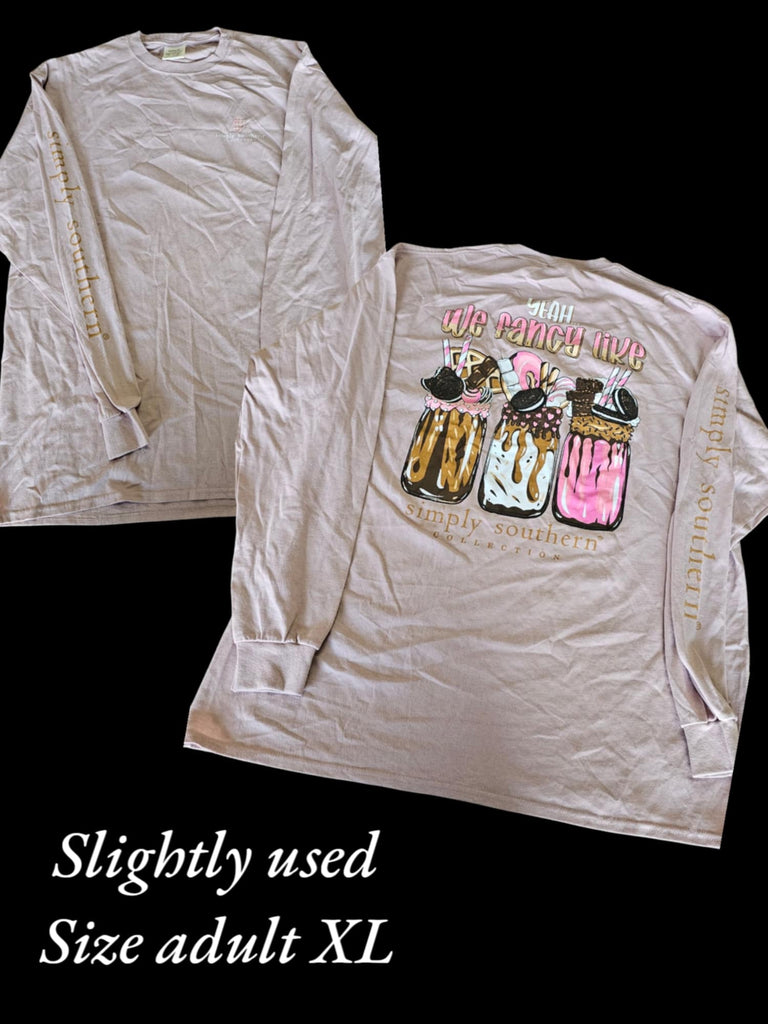Simply Southern - Long Sleeve Shirt - We Fancy Like - Adult Size X-Large (M28)