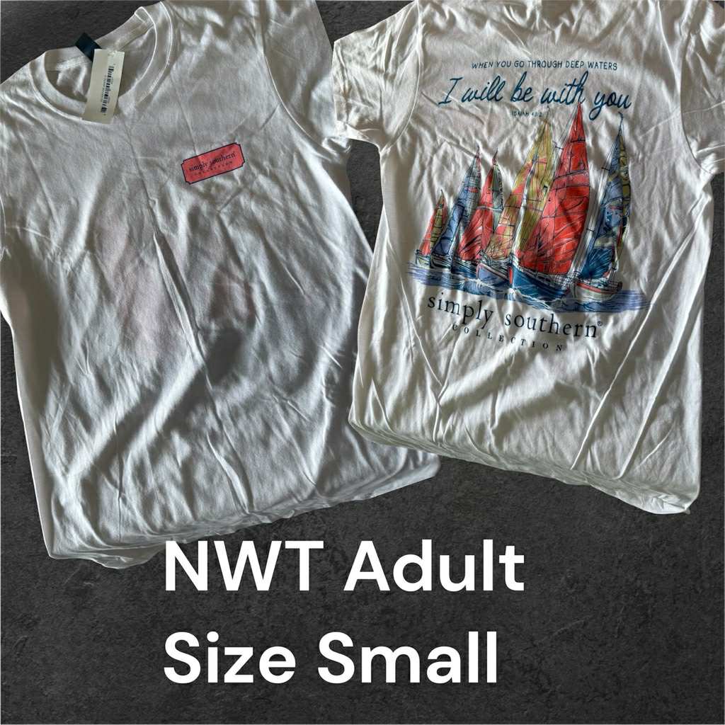 NWT Simply Southern T-Shirt - Waters - Adult Size Small- (M137)