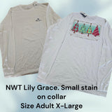 NWT Lily Grace- Long Sleeve - Christmas - Size Adult X-Large (M64 & M65)