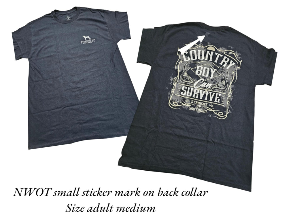 NWOT Straight Up Southern - Short Sleeve - Country Boy - Size Adult Medium (M55)