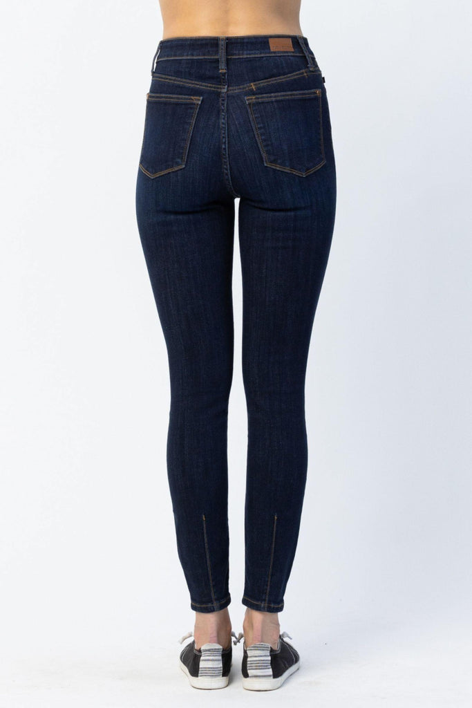 Hi-Waist Back Phone Yoke Seam Dark Skinny Jeans - 82409 - Judy Blue