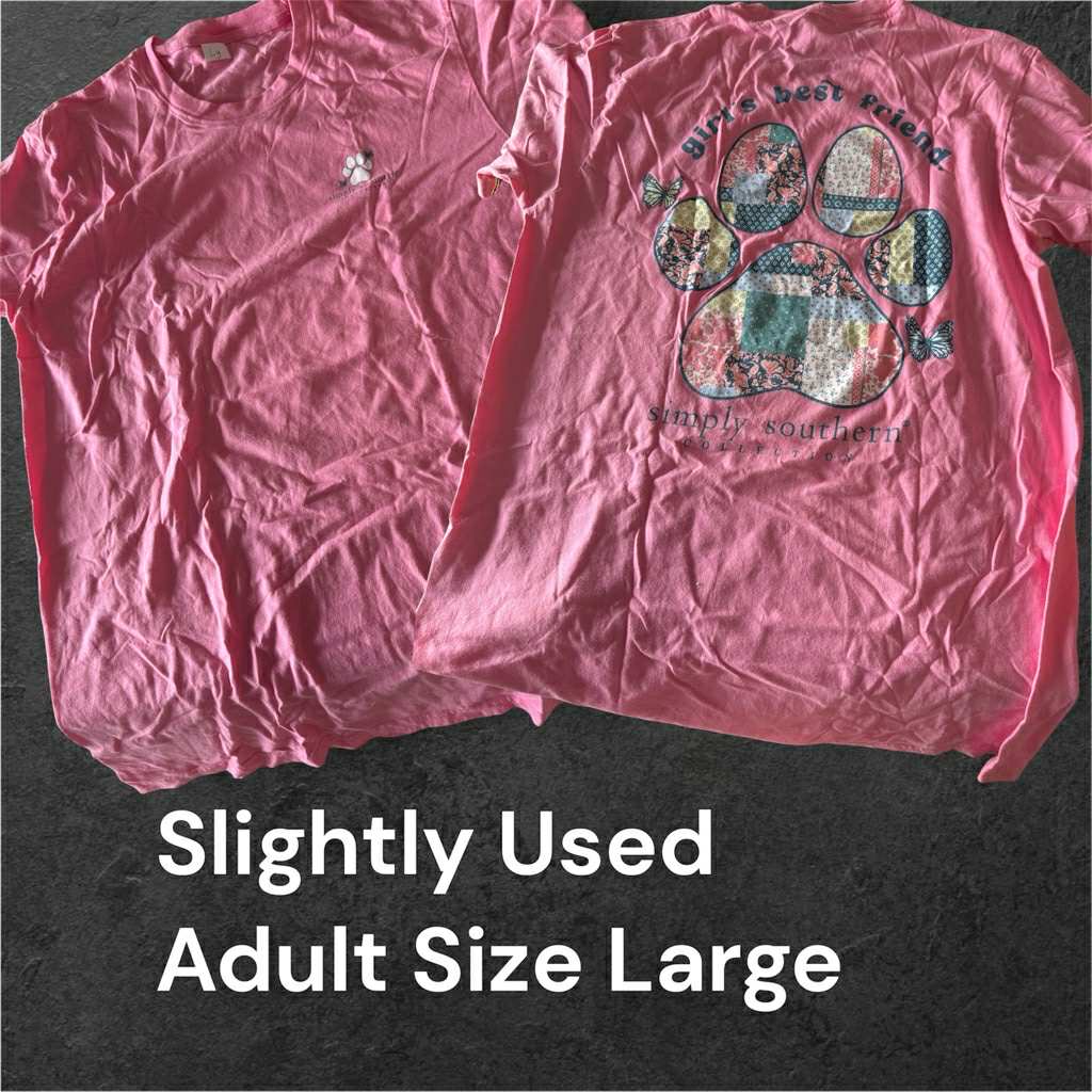 Slightly Used Simply Southern T-Shirt - Girls Best Friend - Adult Size Large - (M133)