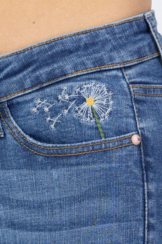 Hi-Waisted Dandelion Embroidery Skinny Jeans - 88415 - Judy Blue