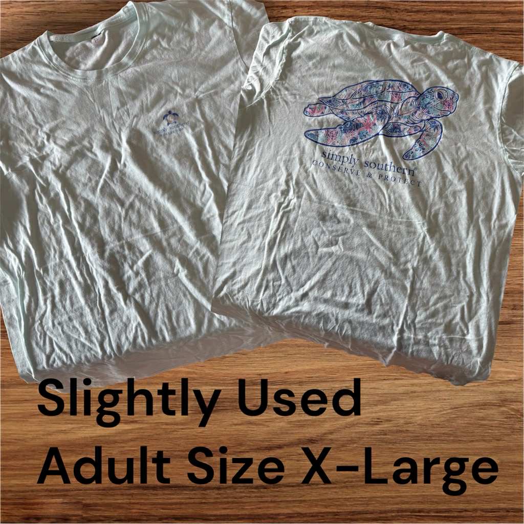 Slightly Used Simply Southern T-Shirt - Turtle Reef - Adult Size X-Large- (M145)