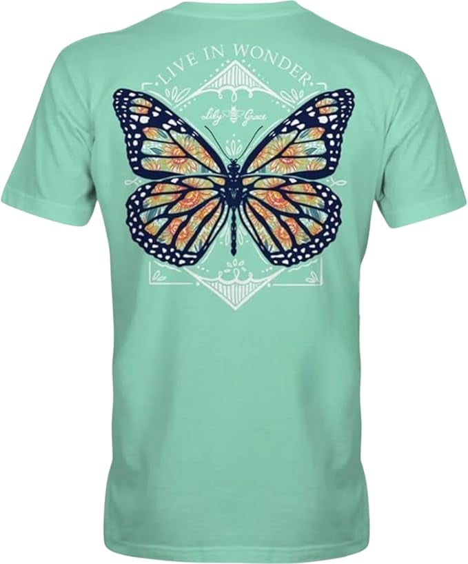 Live in Wonder - Butterfly - Adult T-Shirt - Lily Grace