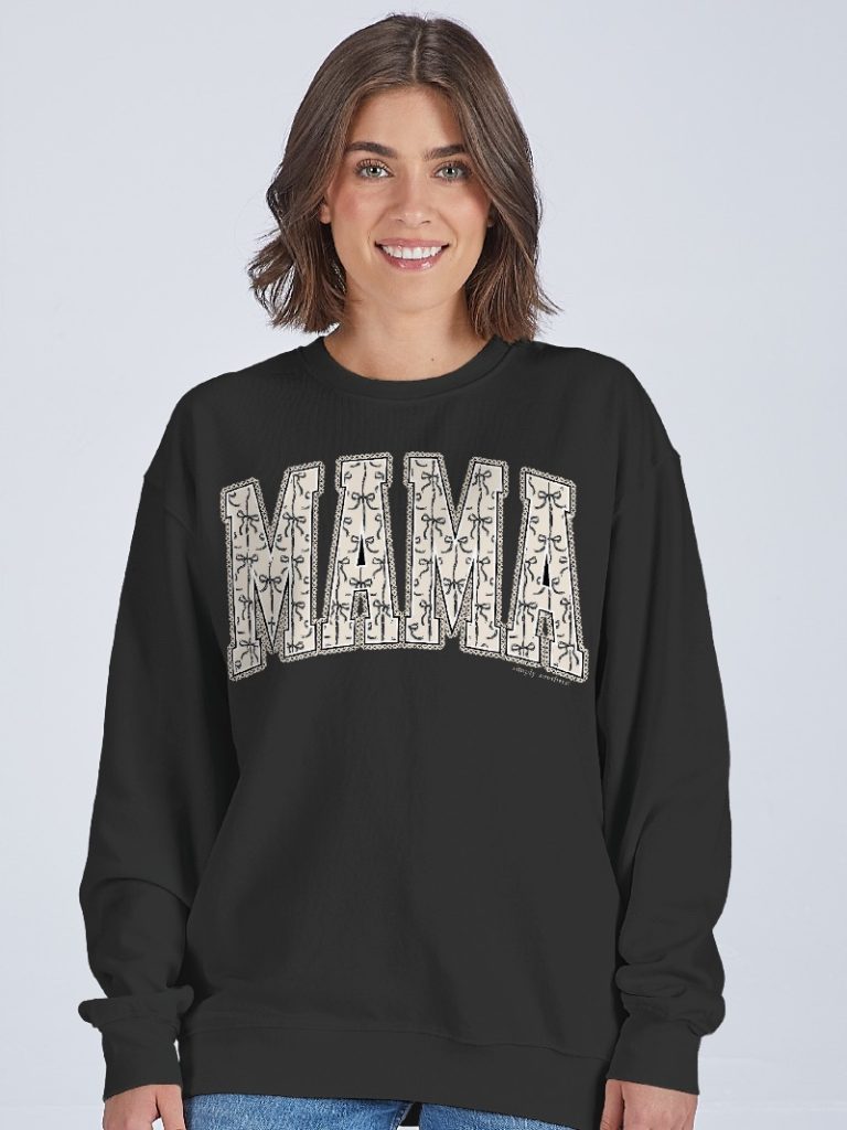 Mama - Bows - Crew Neck Sweatshirt - F25 - Adult Crew