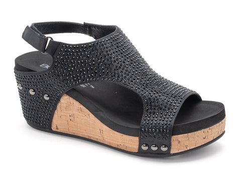 Carley Black Crystals Sandal - Boutique by Corkys