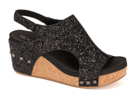 Carley Mixed Berry Glitter Smooth Sandal - Boutique by Corkys