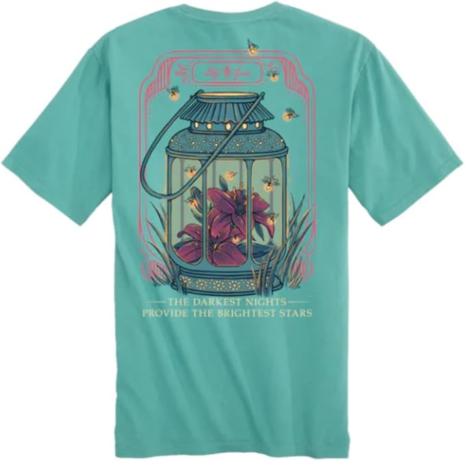 The Darkest Nights Provide The Brightest Stars - Fireflies - Lantern - Adult T-Shirt - Lily Grace