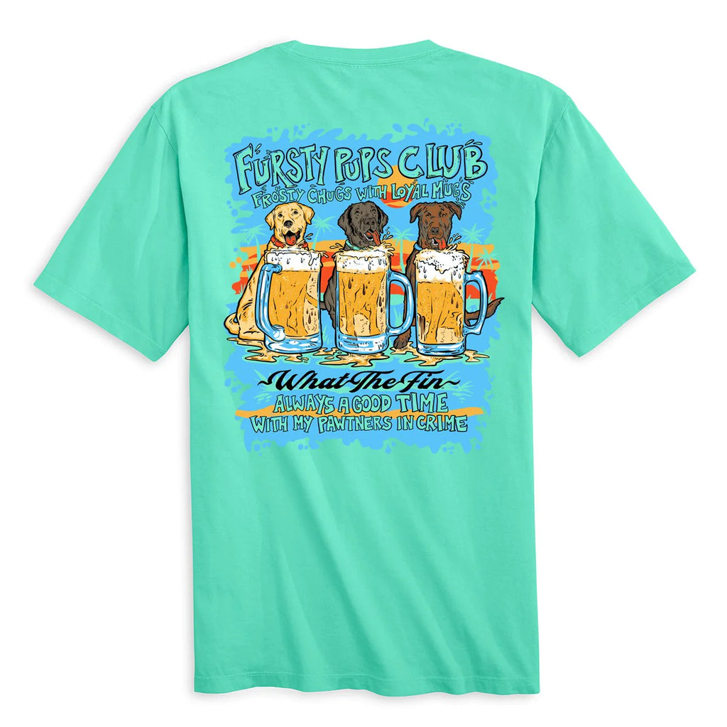 Fursty Pups Club - Frosty Chugs With Loyal Mugs - Dogs - Adult T-Shirt - What The Fin