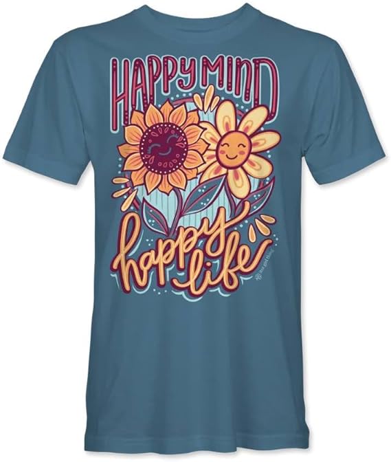 Happy Mind, Happy Life - Sunflower - Daisy - YOUTH T-Shirt - Itsa Girl Thing