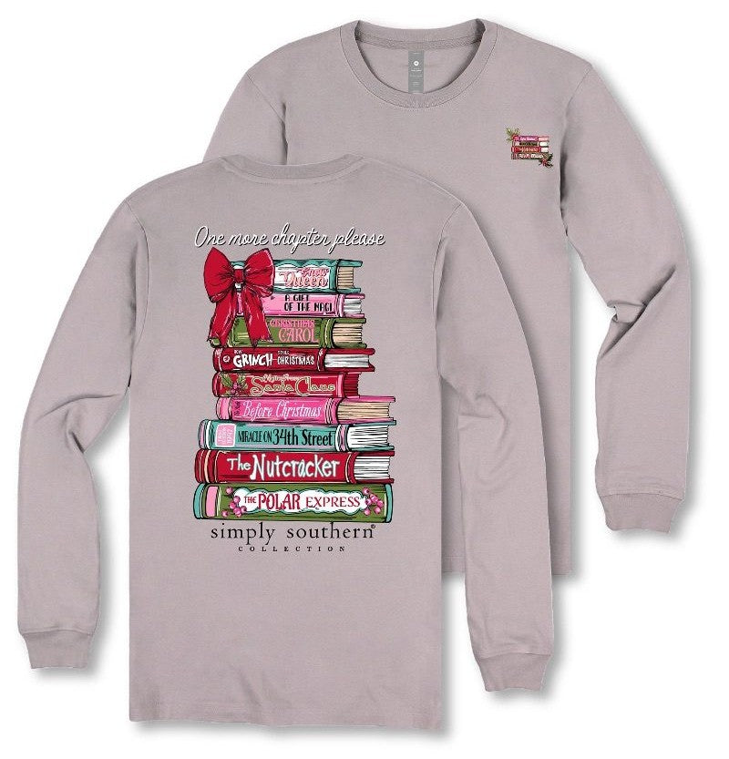 One More Chapter Please - Christmas Favorites - Red Bow - SS - F25 - YOUTH Long Sleeve