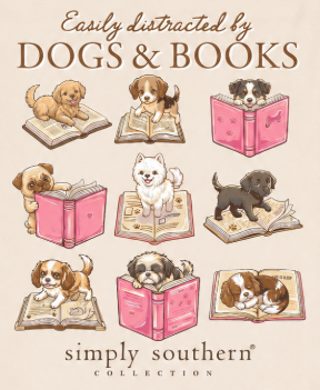Easily Distracted By Dogs & Books - SS - F26 - YOUTH Long Sleeve