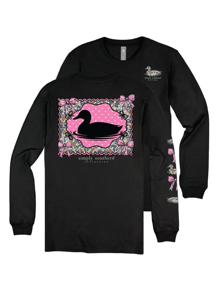 Duck - Camo - Pink Bows - SS - F26 - YOUTH Long Sleeve