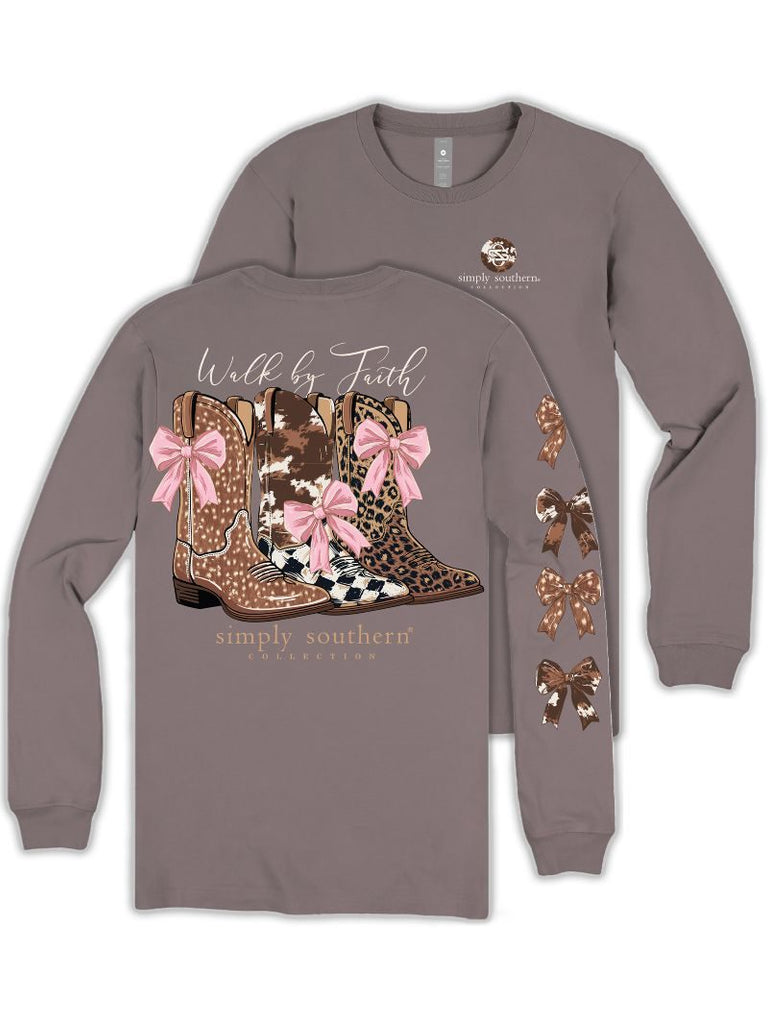Walk By Faith - Boots & Bows - SS - F25 - Adult Long Sleeve