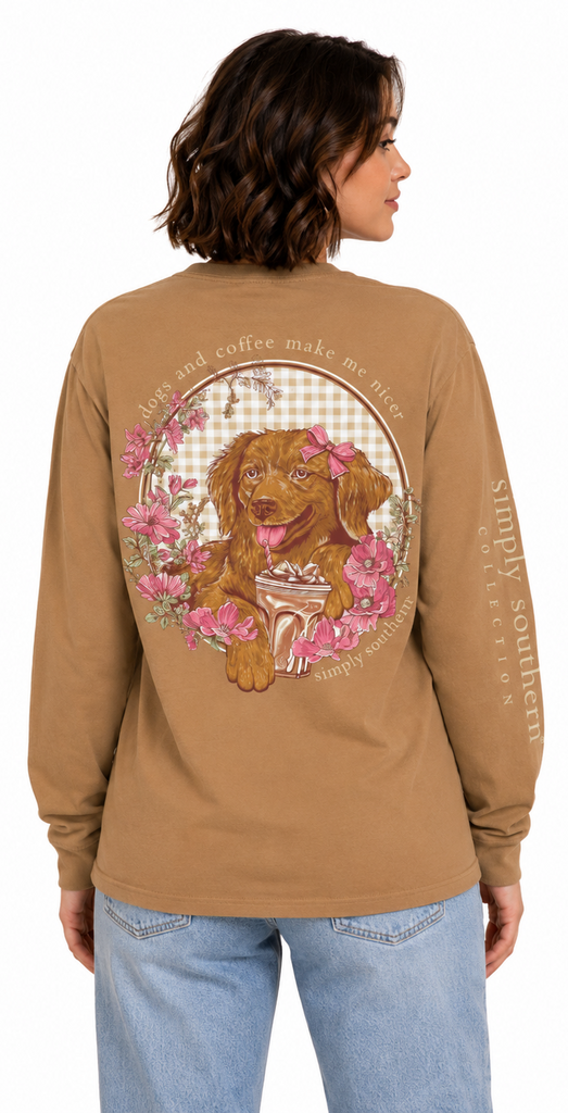 Dogs And Coffee Make Me Nicer - SS - F26 - Adult Long Sleeve
