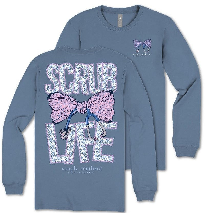 Scrub Life - Stethoscope - Bow - SS - F25 - Adult Long Sleeve
