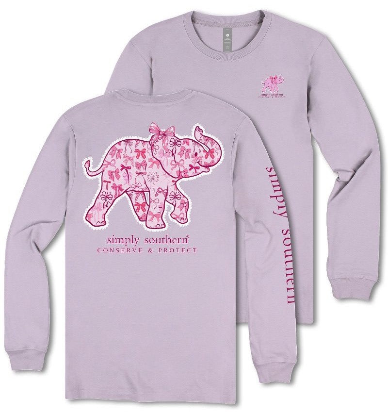 Track Elephant - Pink Bows - SS - F25 - Adult Long Sleeve