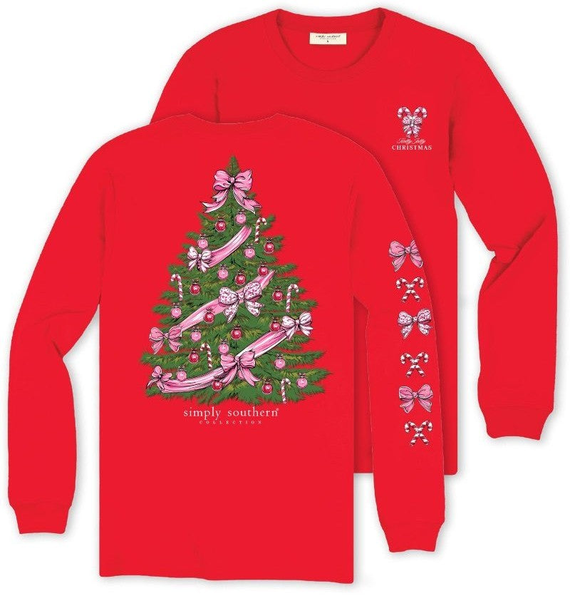 Christmas Tree - Ornaments - Bows - SS - F25 - Adult Long Sleeve