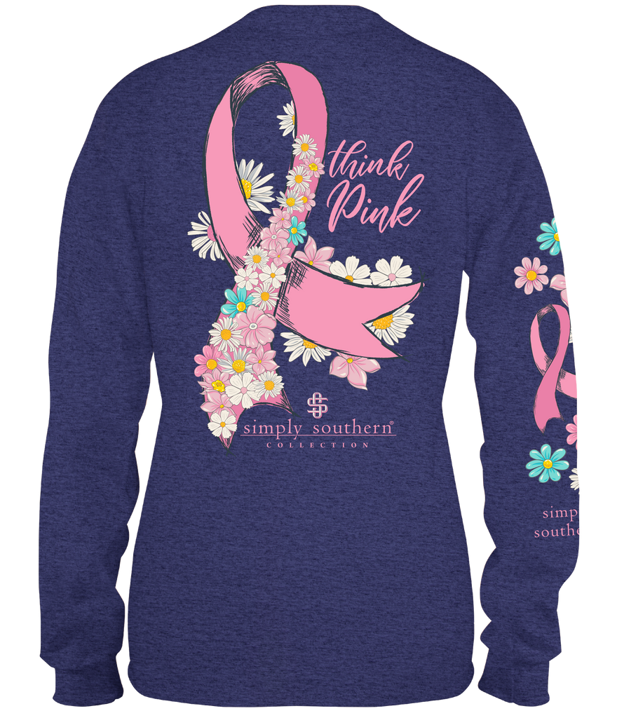 Think Pink - Ribbon - Breast Cancer Awareness - SS - Adult Long Sleeve