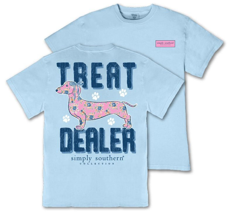 Treat Dealer - Dachshund - Flowers - S26 - SS - Adult T-Shirt