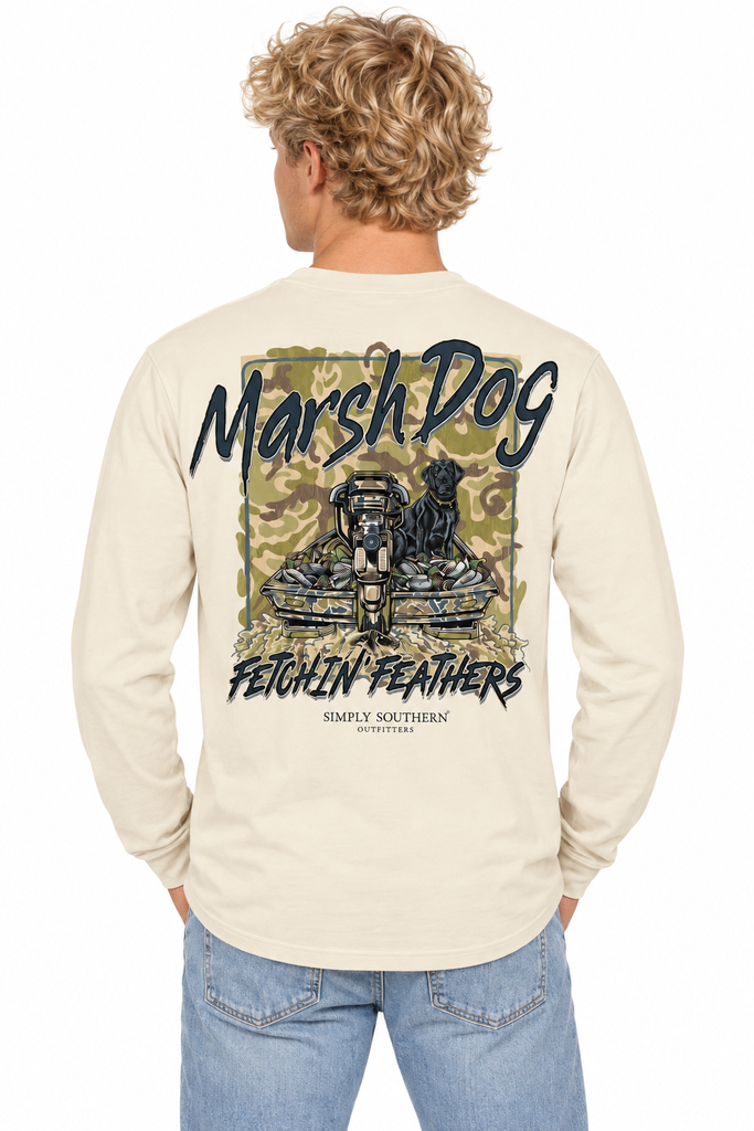 Camo Dog Fetching Feathers - SS - F26 - Adult Long Sleeve
