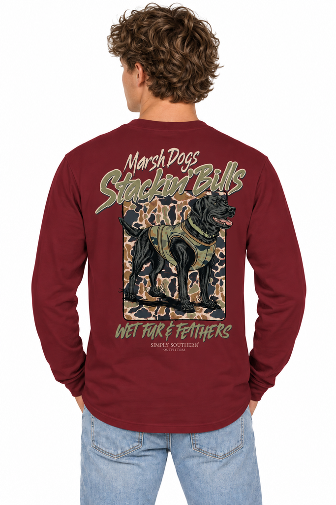 Camo Dogs Stackin' Bills - SS - F26 - Adult Long Sleeve
