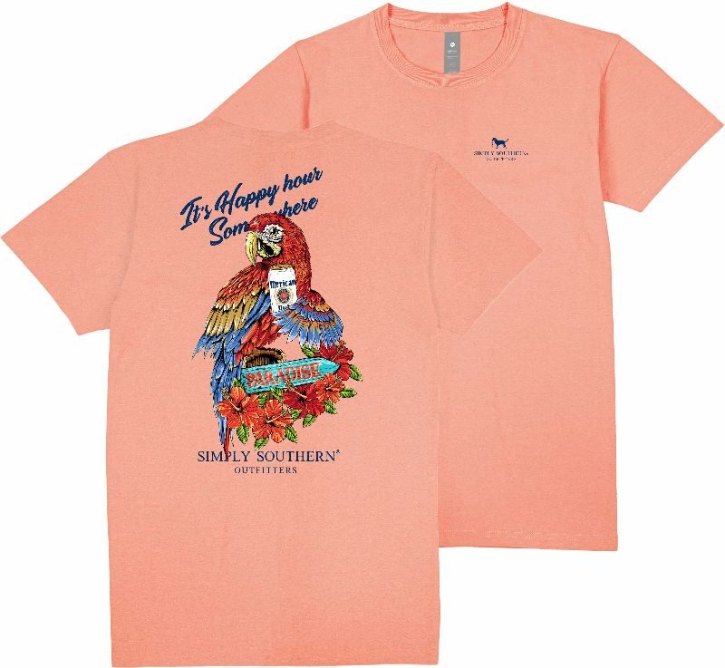 It's Happy Hour Somewhere - Parrot - Paradise - S25 - SS - Adult T-Shirt