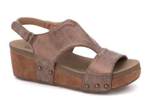 Carley Cognac Smooth Sandal - Boutique by Corkys