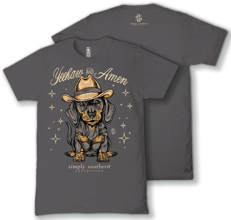 Yeehaw and Amen - Dachshund - F26 - SS - Adult T-Shirt