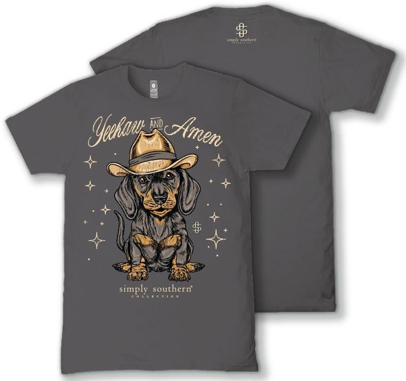 Yeehaw and Amen - Dachshund - S26 - SS - YOUTH T-Shirt