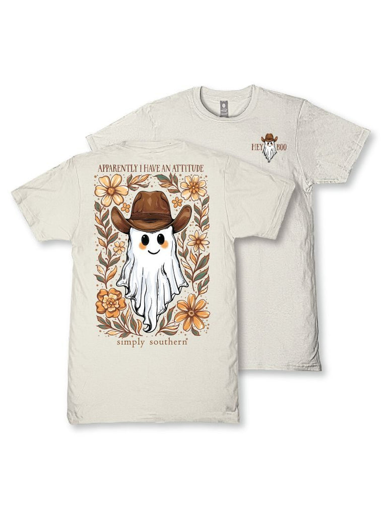 Apparently I Have An Attitude - Ghost - Western - Fall - Halloween - S26 - SS - Adult T-Shirt
