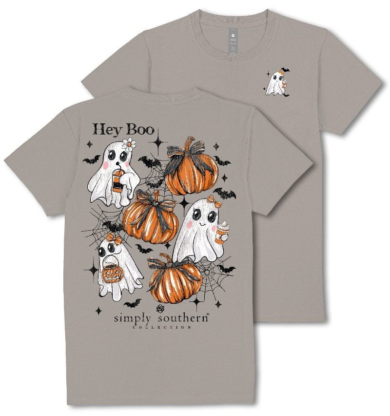 Hey Boo - Halloween - Pumpkins - Ghosts - Bats - F25 - SS - Adult T-Shirt
