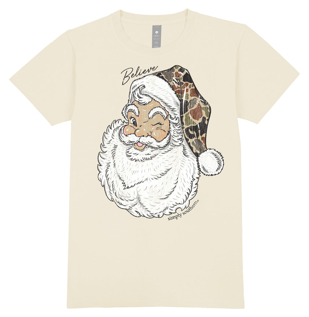 Camo Santa - Believe - Christmas - F25 - SS - Adult T-Shirt