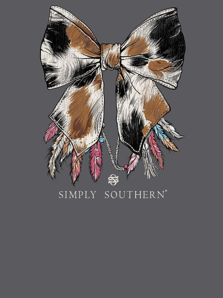 Cow Print Bow with Feathers - SS - F25 - Adult T-Shirt