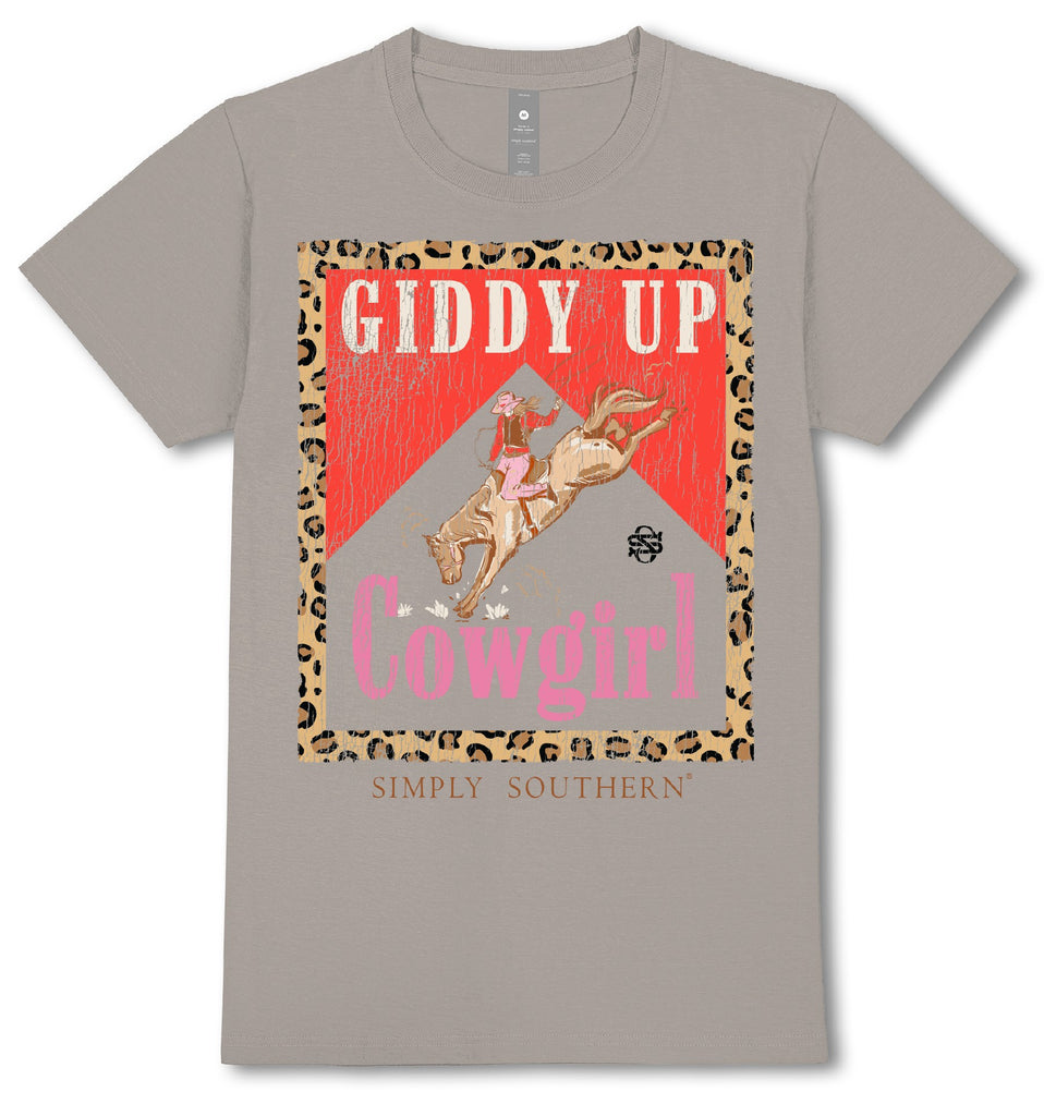 Giddy Up Cowgirl - Horse - Leopard Print - SS - F25 - Adult T-Shirt