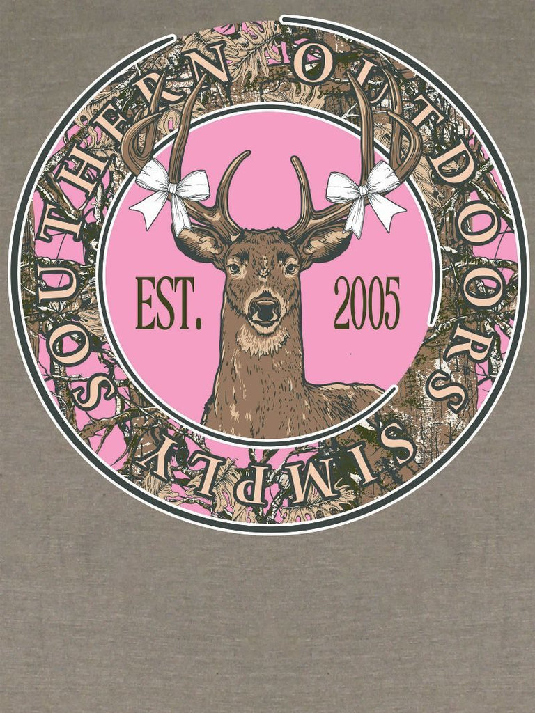 Deer - Pink Camouflage - White Bows - S25 - SS - YOUTH T-Shirt
