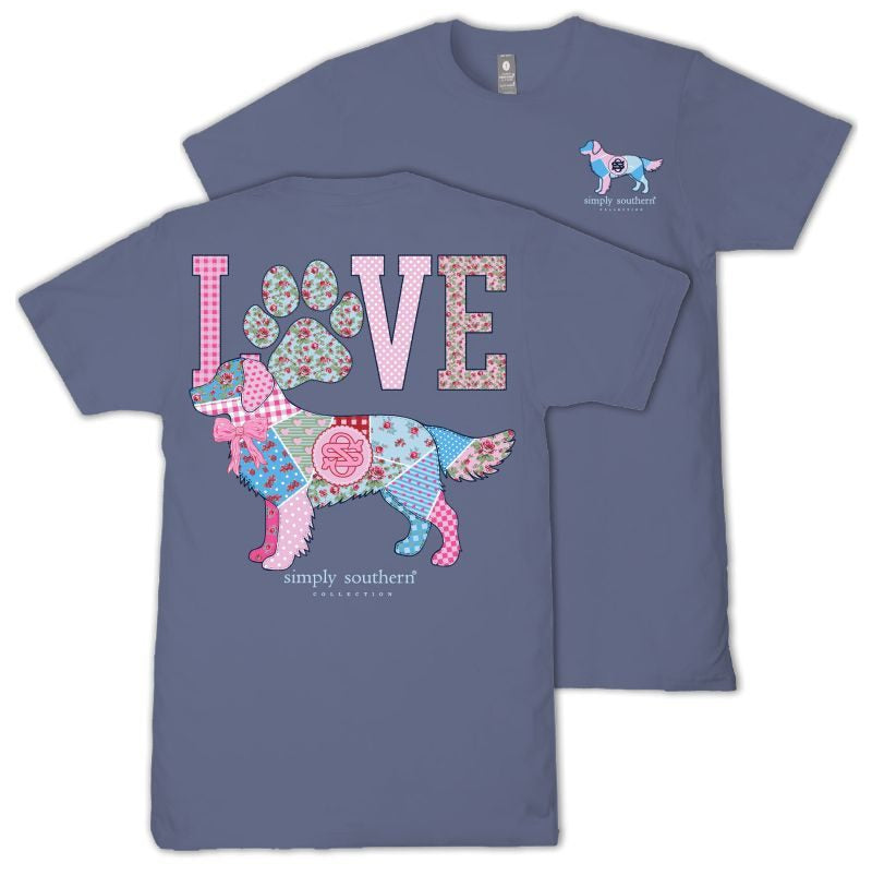 Dog Love - Paw - Patchwork - Bow - S26 - SS - Adult T-Shirt